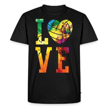 Aquarelle de l’équipe de volley-ball - T-shirt Premium bio Homme - noir - Devant - Nico (187cm)