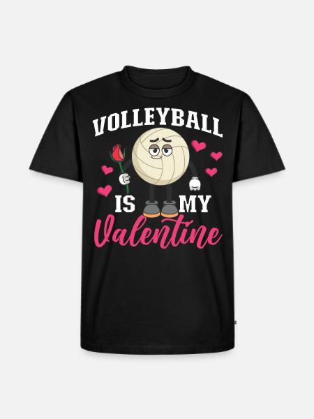 Volleyball Player Team Valentines - Men's Premium Organic T-Shirt - black