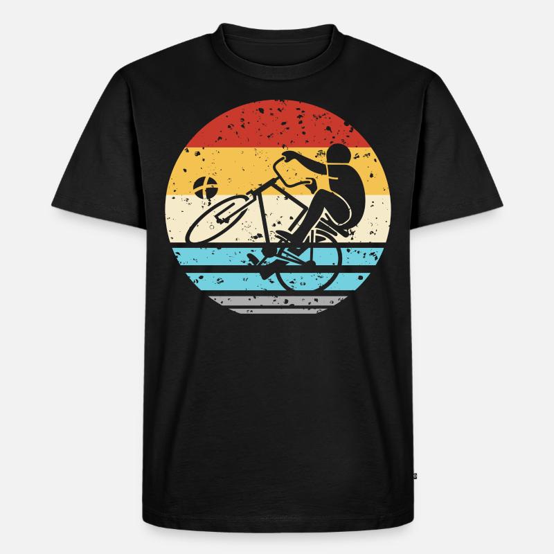 Retro Radball - Männer Premium Bio T-Shirt - Schwarz