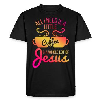 All I Need Is A Little Coffee And Jesus - Men's Premium Organic T-Shirt - black - Front - Nico (187cm)