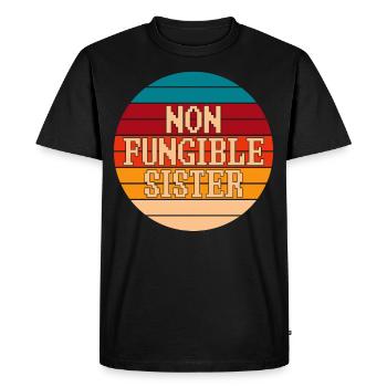 NFT Art Crypto NFT Cite Non Fungible Sister - T-shirt Premium bio Homme - noir - Devant - Nico (187cm)