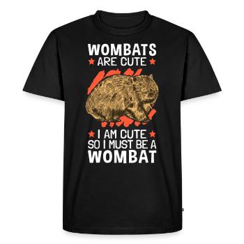 Je suis donc un marsupial wombat - T-shirt Premium bio Homme - noir - Devant - Nico (187cm)