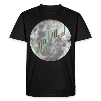 Crypto Trading Stock Chart Cot to the Moon - T-shirt Premium bio Homme - noir - Devant - Nico (187cm)