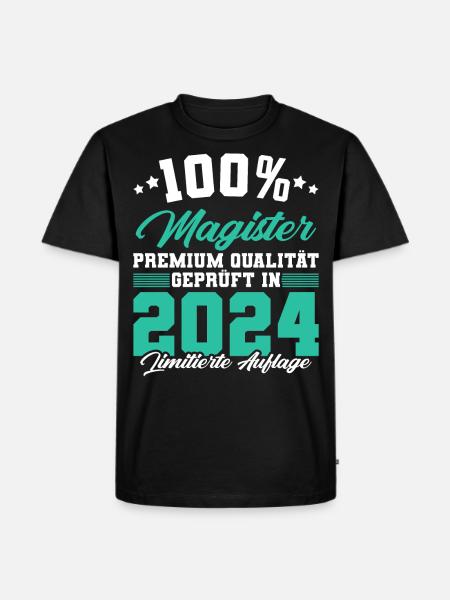 Magister 2024 Spruch Magisterabschluss - Männer Premium Bio T-Shirt - Schwarz