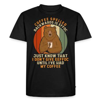 Coffee Spelled Backwards Is Eeffoc - Men's Premium Organic T-Shirt - black - Front - Nico (187cm)