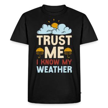 Météorologue Prévisions météorologiques - T-shirt Premium bio Homme - noir - Devant - Nico (187cm)