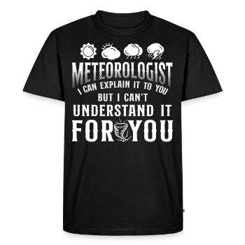 Météorologue Prévisions météorologiques - T-shirt Premium bio Homme - noir - Devant - Nico (187cm)