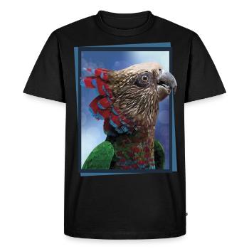 Le perroquet cacique - T-shirt Premium bio Homme - noir - Devant - Nico (187cm)