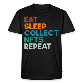 Vintage Crypto Art peut commencer à parler de NFT - T-shirt Premium bio Homme - noir - Devant - Nico (187cm)