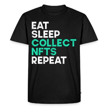 Vintage Crypto Art peut commencer à parler de NFT - T-shirt Premium bio Homme - noir - Devant - Nico (187cm)