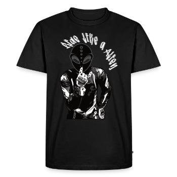 Alien Racer - T-shirt Premium bio Homme - noir - Devant - Nico (187cm)
