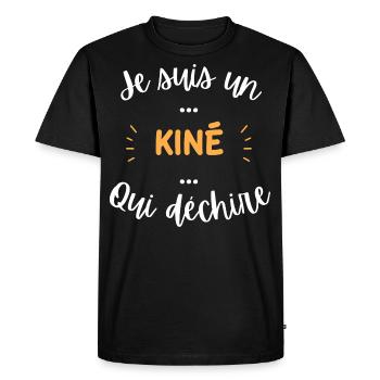 Je suis un kiné qui déchire - T-shirt Premium bio Homme - noir - Devant - Nico (187cm)