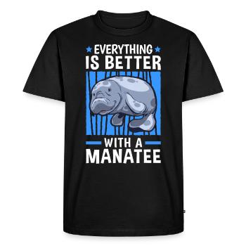 Everything is better with manatee marine mammals - Men's Premium Organic T-Shirt - black - Front - Nico (187cm)