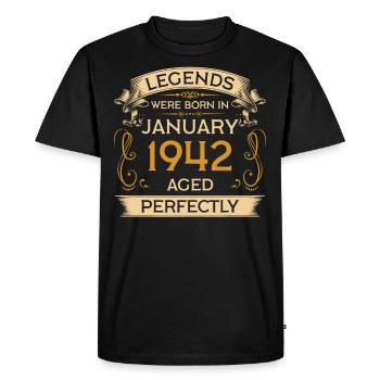 Legends est né anniversaire en janvier 1942 - T-shirt Premium bio Homme - noir - Devant - Nico (187cm)