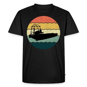 Airboat Fanboat Airboating Planeboat Swamp boat - Men's Premium Organic T-Shirt - black - Front - Nico (187cm)