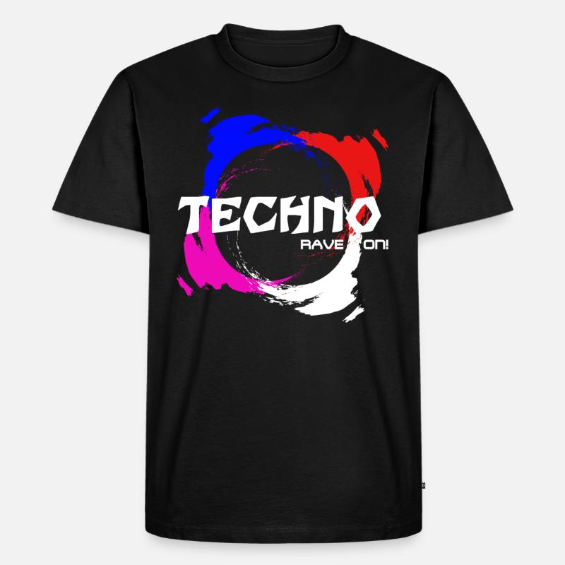 Rave On! - Männer Premium Bio T-Shirt - Schwarz