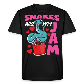 Serpent Serpent Serpent Les Serpents Sont Ma Confiture - T-shirt Premium bio Homme - noir - Devant - Nico (187cm)