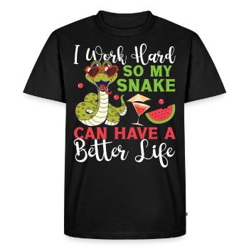 Snake Serpent I Worked So Hard So - Men's Premium Organic T-Shirt - black - Front - Nico (187cm)