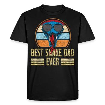 Snake Serpent Dad Father Retro - Men's Premium Organic T-Shirt - black - Front - Nico (187cm)