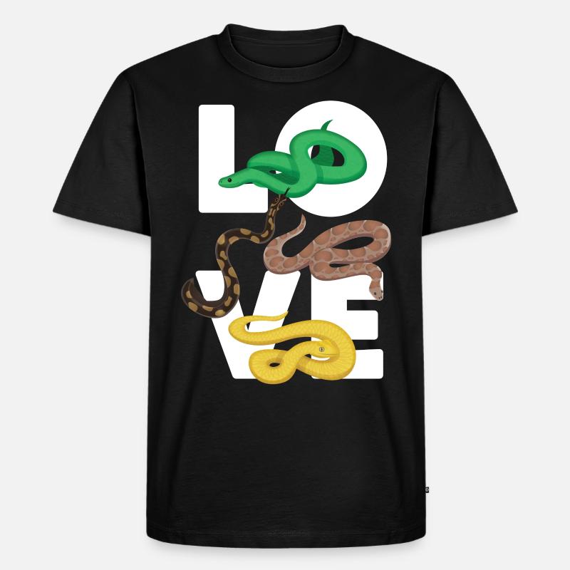 Snake Serpent Love - Männer Premium Bio T-Shirt - Schwarz