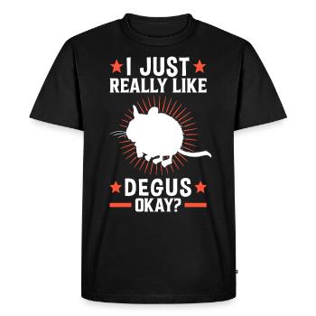 J’aime Degus Rodent Ordinary Degu - T-shirt Premium bio Homme - noir - Devant - Nico (187cm)