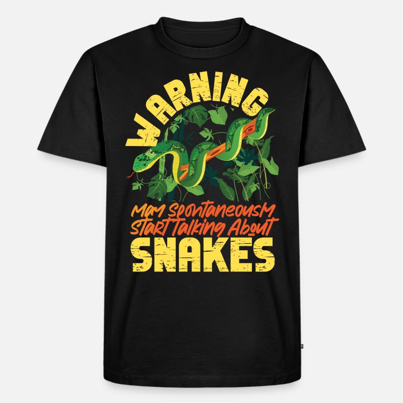 Snake Serpent Warning May - Männer Premium Bio T-Shirt - Schwarz
