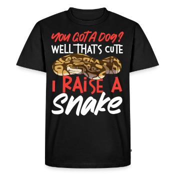 Serpent serpent Vous avez un chien? Puits - T-shirt Premium bio Homme - noir - Devant - Nico (187cm)