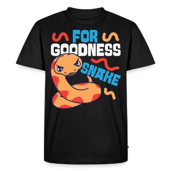 Serpent Serpent Serpent Jeu de mots pour la bonté - T-shirt Premium bio Homme - noir - Devant - Nico (187cm)