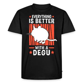 Tout va mieux avec Degus Ordinary Degu - T-shirt Premium bio Homme - noir - Devant - Nico (187cm)