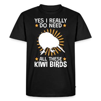 Oui j’ai besoin de tous ces oiseaux kiwis - T-shirt Premium bio Homme - noir - Devant - Nico (187cm)