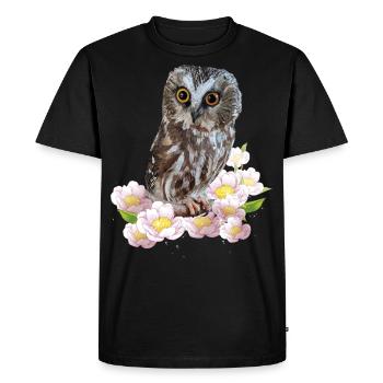 Hibou du Nord - T-shirt Premium bio Homme - noir - Devant - Nico (187cm)