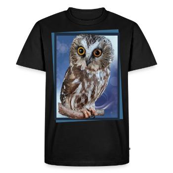 Hibou du Nord - T-shirt Premium bio Homme - noir - Devant - Nico (187cm)