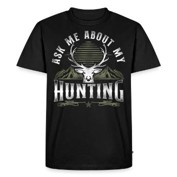 Cerf Chasse Cerf Chasseur Vintage - T-shirt Premium bio Homme - noir - Devant - Nico (187cm)