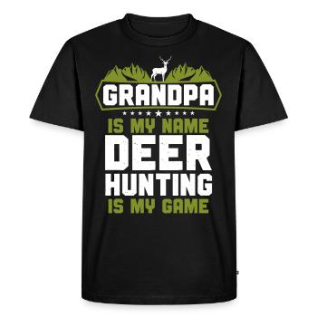 Chasseur de chasse au cerf - T-shirt Premium bio Homme - noir - Devant - Nico (187cm)