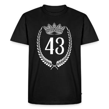 43rd birthday Number anniversary 43 - Men's Premium Organic T-Shirt - black - Front - Nico (187cm)