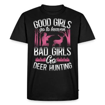Cerf cerf chasse chasseur fille - T-shirt Premium bio Homme - noir - Devant - Nico (187cm)