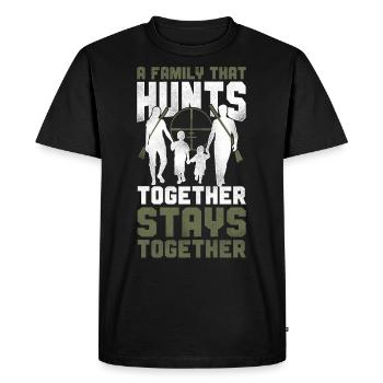 Famille de chasseurs de cerfs Buck - T-shirt Premium bio Homme - noir - Devant - Nico (187cm)