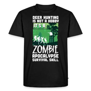 Chasseur de cerfs Buck Zombie - T-shirt Premium bio Homme - noir - Devant - Nico (187cm)