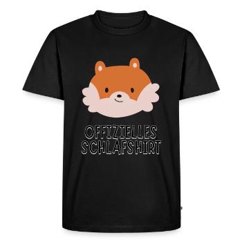 Official Sleeping Shirt - Sweet Fox with Face - Men's Premium Organic T-Shirt - black - Front - Nico (187cm)
