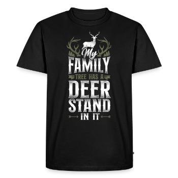Buck Deer Hunting Hunter Vintage - T-shirt Premium bio Homme - noir - Devant - Nico (187cm)