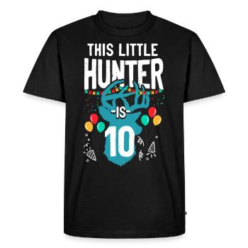 Buck Deer Hunting Hunter Kid - Men's Premium Organic T-Shirt - black - Front - Nico (187cm)