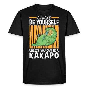 Be a Kakapo flightless parrot - Men's Premium Organic T-Shirt - black - Front - Nico (187cm)