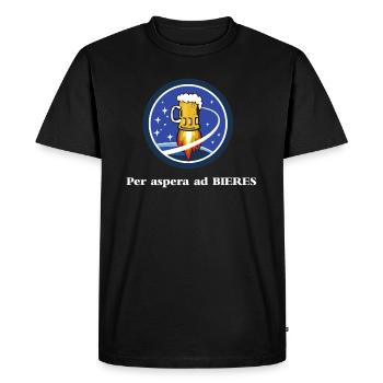 per aspera ad astra | Bière | Thomas Pesquet - T-shirt Premium bio Homme - noir - Devant - Nico (187cm)