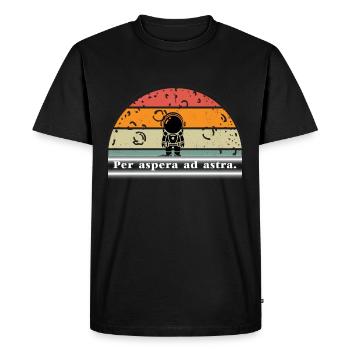 Astronaute | T-shirt Aérospatial | Thomas Pesquet - T-shirt Premium bio Homme - noir - Devant - Nico (187cm)