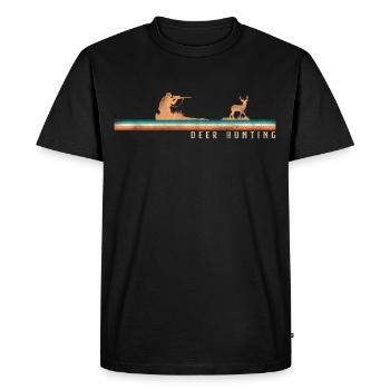 Chasseur de cerfs Buck Retro - T-shirt Premium bio Homme - noir - Devant - Nico (187cm)