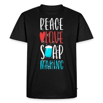 Soap Making Crafting Peace Love - Men's Premium Organic T-Shirt - black - Front - Nico (187cm)