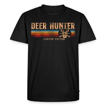 Chasseur de cerfs Buck Retro - T-shirt Premium bio Homme - noir - Devant - Nico (187cm)