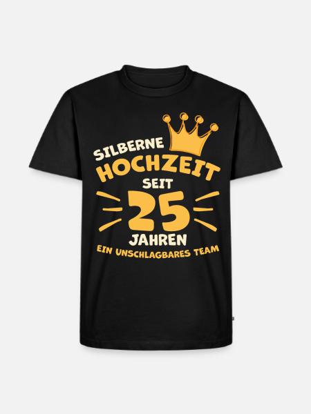 Silberhochzeit Ehe Geschenkidee - Männer Premium Bio T-Shirt - Schwarz