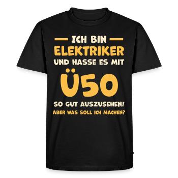 Elektriker Elektroniker Geschenkidee - Männer Premium Bio T-Shirt - Schwarz - Vorne - Nico (187cm)