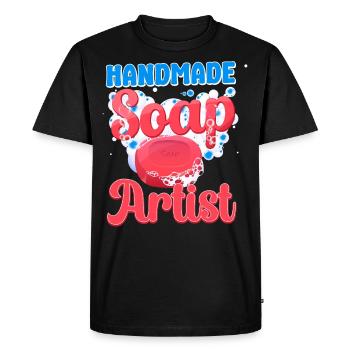 Fabrication de savon Artisanat Savon fait à la main - T-shirt Premium bio Homme - noir - Devant - Nico (187cm)